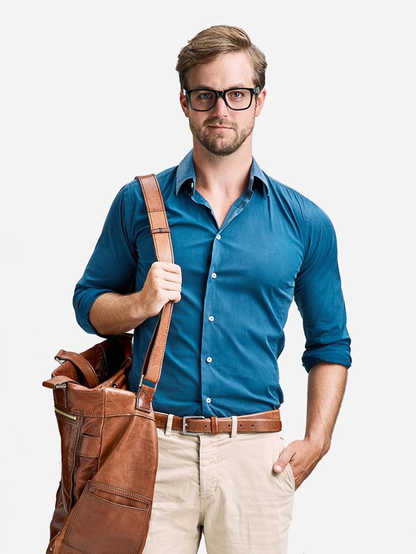 Dark blue classic long sleeves shirt